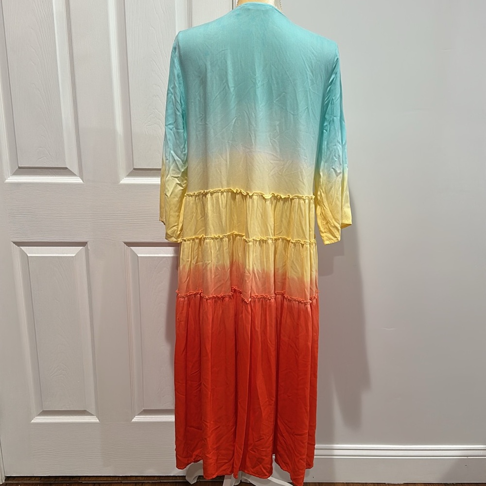 Soft Surroundings Calorosa Tie Dye Topper Duster Cover Up Cardigan Size M - Picture 12 of 14